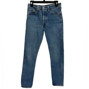 Levis 501 Skinny S Premium Blue Ankle Jeans Womens‎ Size 28 X 28